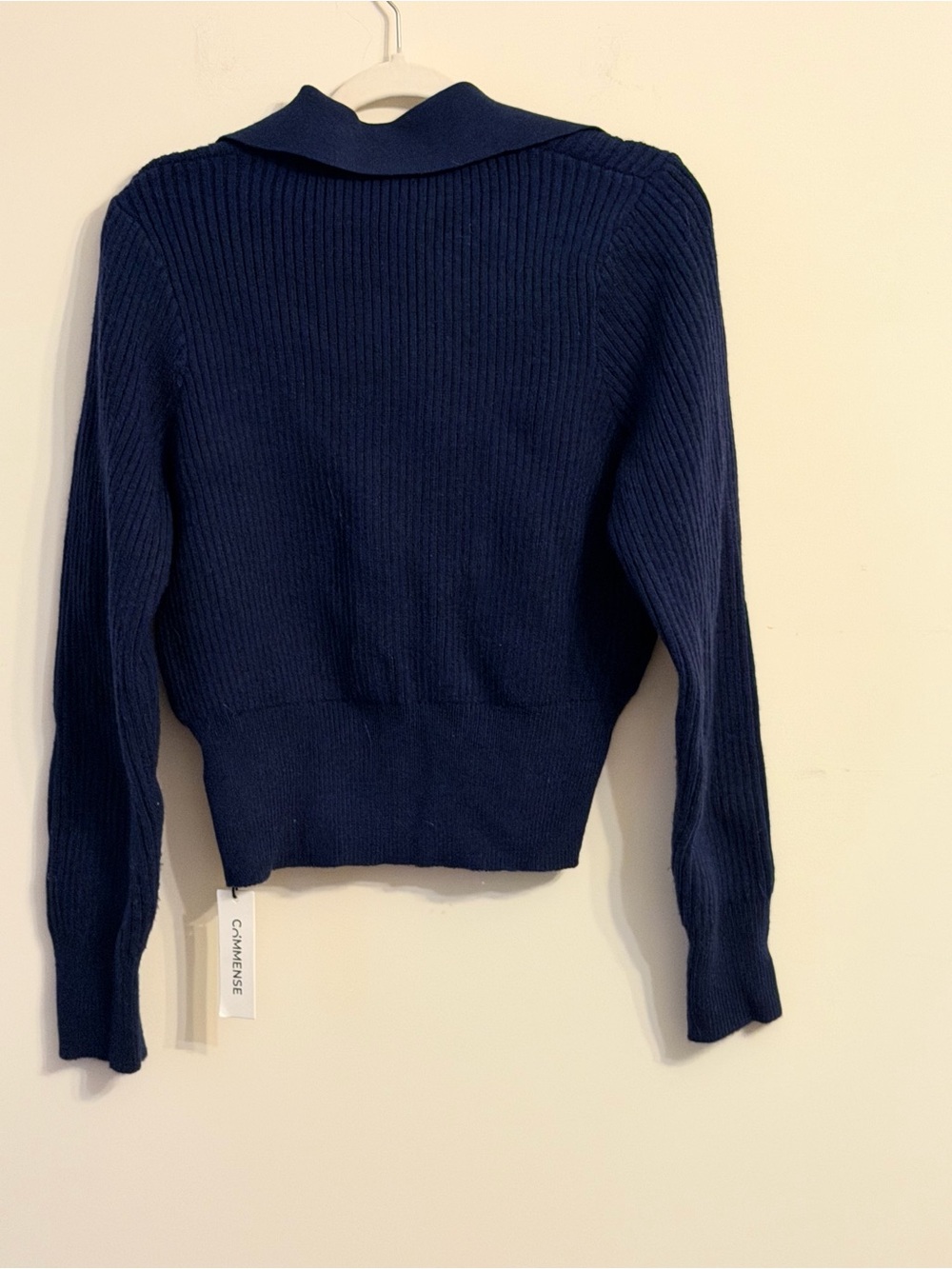 Commense Navy Ribbed Toggle Blazer Jacket - Picture 4 of 4